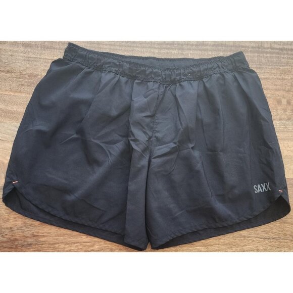 SAXX Shorts Mens XL Black Hightail 2N1 Run Short 5" BallPark Pouch Pro Liner - Picture 1 of 12